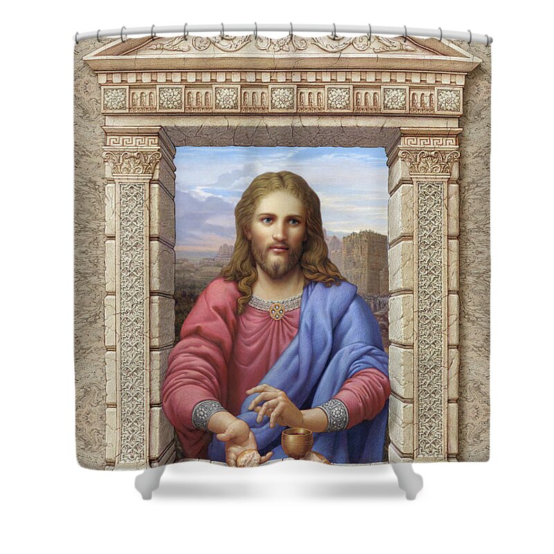 Christian Art Shower Curtain featuring the painting Christ by Kurt Wenner