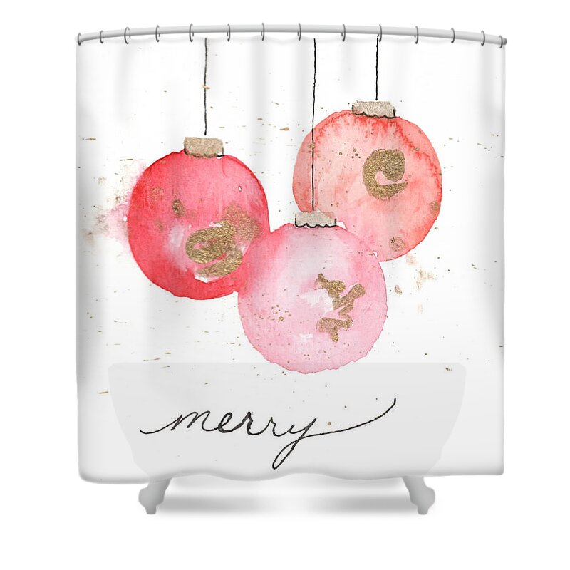  Shower Curtain featuring the painting Christmas Card 12 by Katrina Nixon