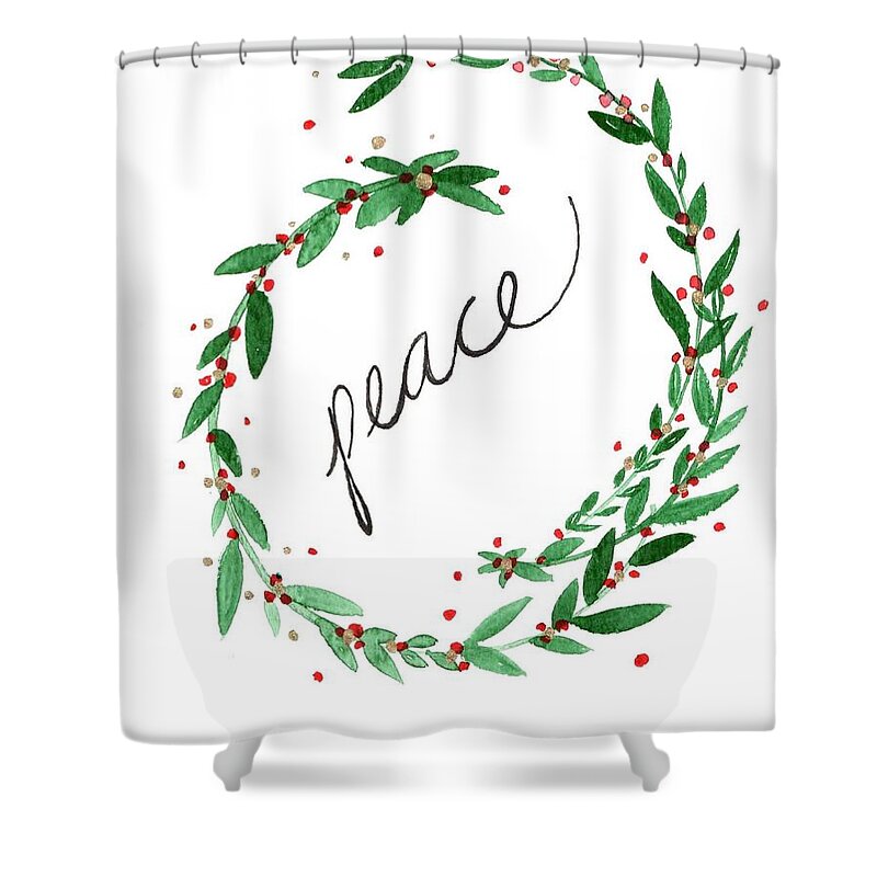  Shower Curtain featuring the painting Christmas Card 4 by Katrina Nixon