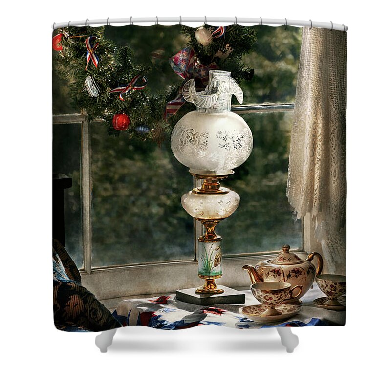 Christmas Shower Curtain featuring the photograph Christmas - Christmas tea by Mike Savad