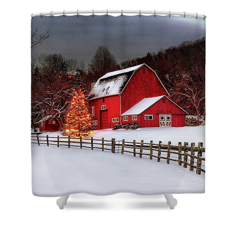 Christmas Tree Shower Curtain featuring the photograph Christmas in Connecticut by John Vose