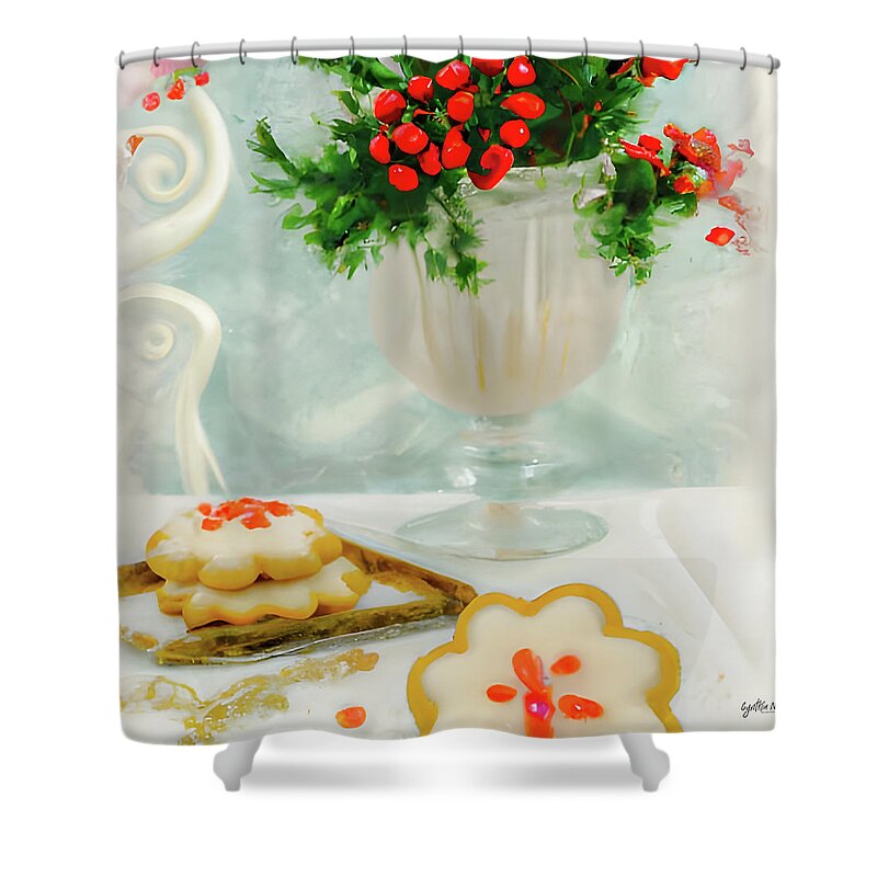 Ai Shower Curtain featuring the digital art Christmas Sugar Cookies by Cindy's Creative Corner