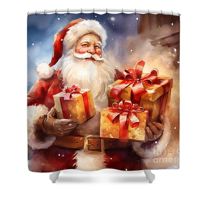 Christmas Shower Curtain featuring the digital art Christmas Time Series 0023 by Carlos Diaz