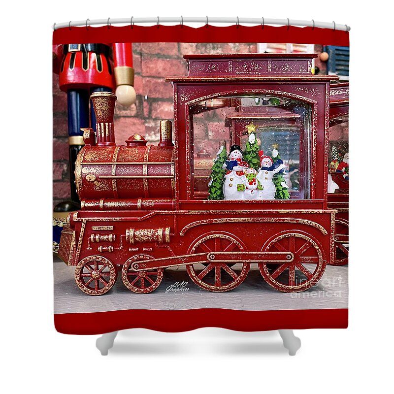 Train Shower Curtain featuring the photograph Christmas Train by CAC Graphics