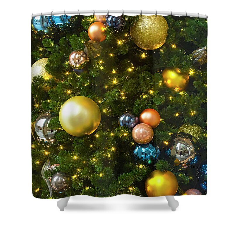 Christmas Shower Curtain featuring the photograph Christmas Tree Cheer-3 by Bonnie Follett