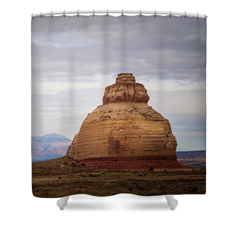 Blue Shower Curtain featuring the photograph Church Rock Monticello Utah I Color by David Gordon