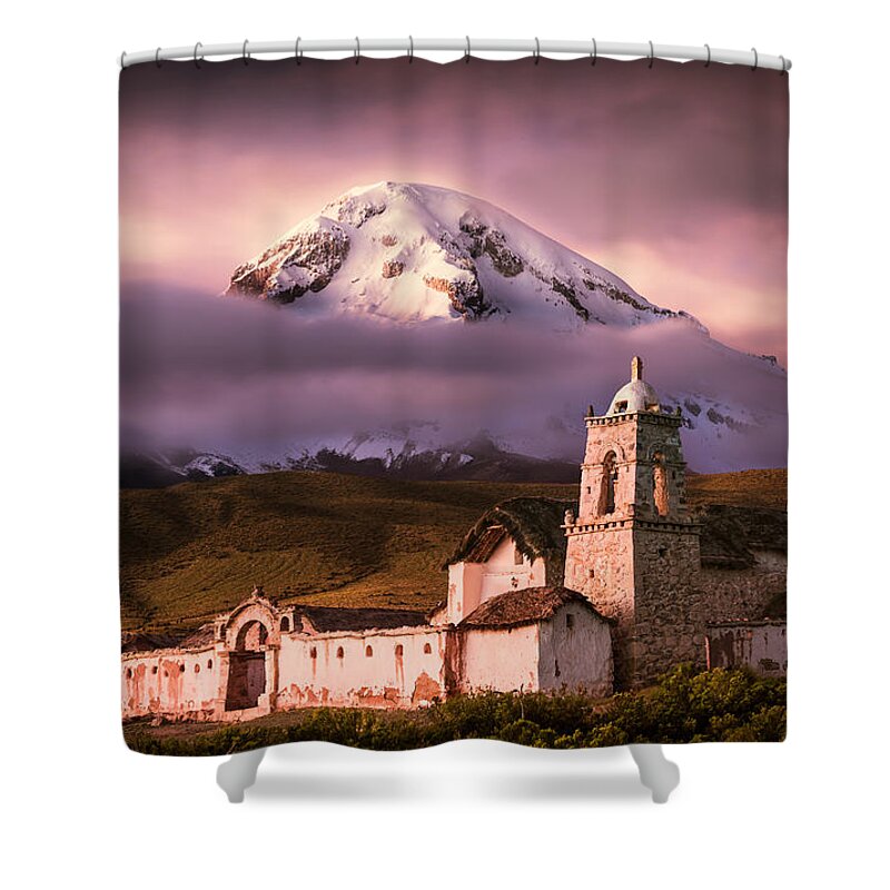 Tomarapi Shower Curtain featuring the photograph Church Tomarapi by Peter Boehringer