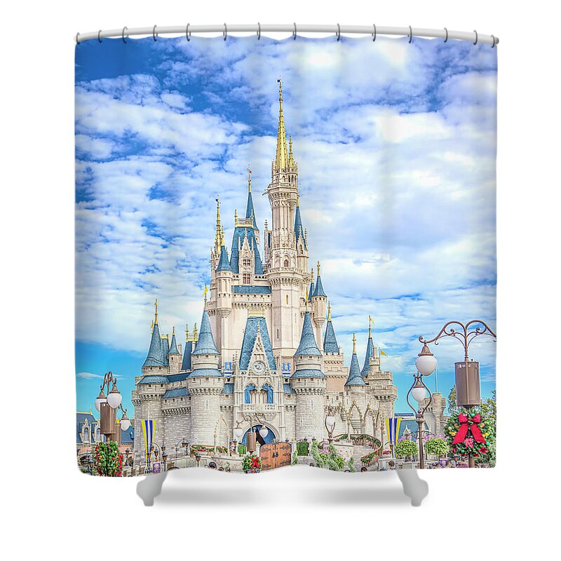 Magic Kingdom Shower Curtain featuring the photograph Cinderella Castle by Mark Andrew Thomas