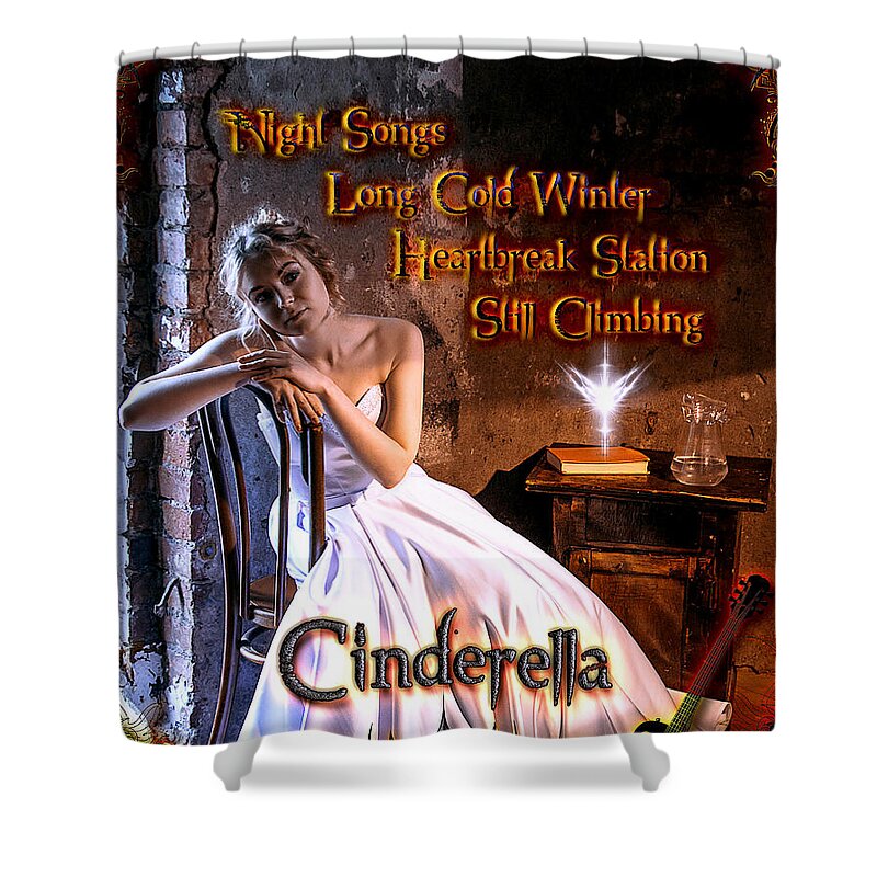 Cinderella Shower Curtain featuring the digital art Cinderella Discography by Michael Damiani