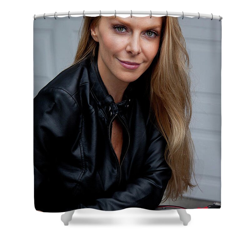 Blond Shower Curtain featuring the photograph Cindy by Jim Whitley
