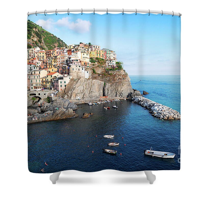Manarola Shower Curtain featuring the photograph Cinque Terre, Italy by Anastasy Yarmolovich