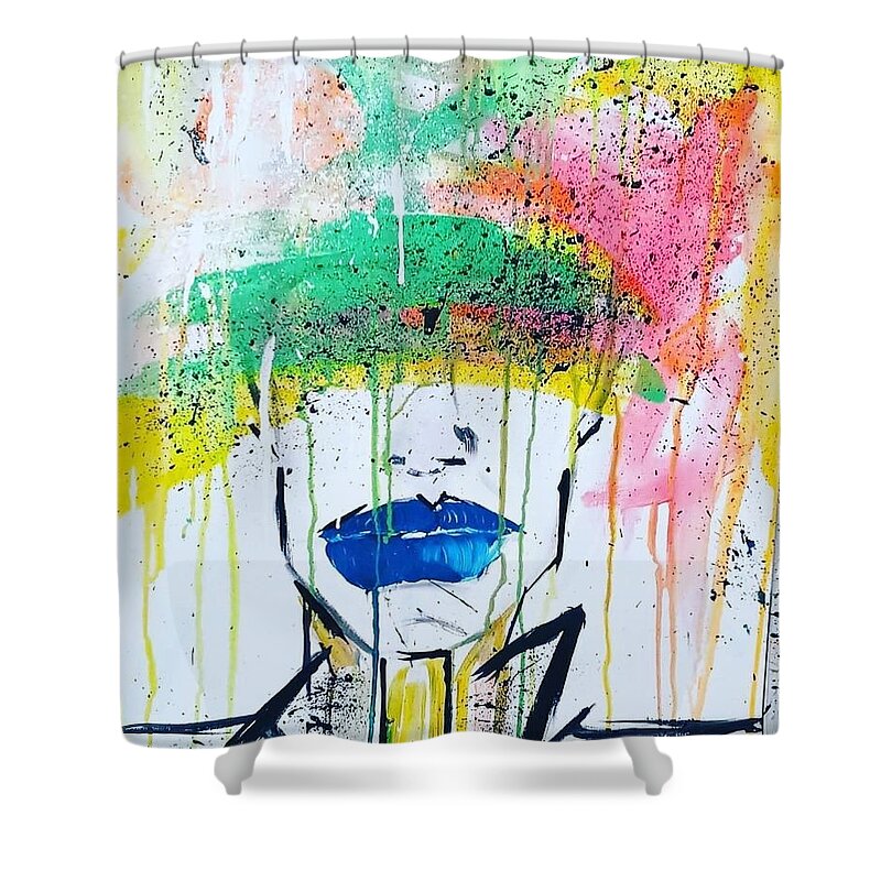 Fun Color Love Heart Moods Art Abstract Unique Art Colorful Color Shower Curtain featuring the painting Citi Trendz by Shemika Bussey