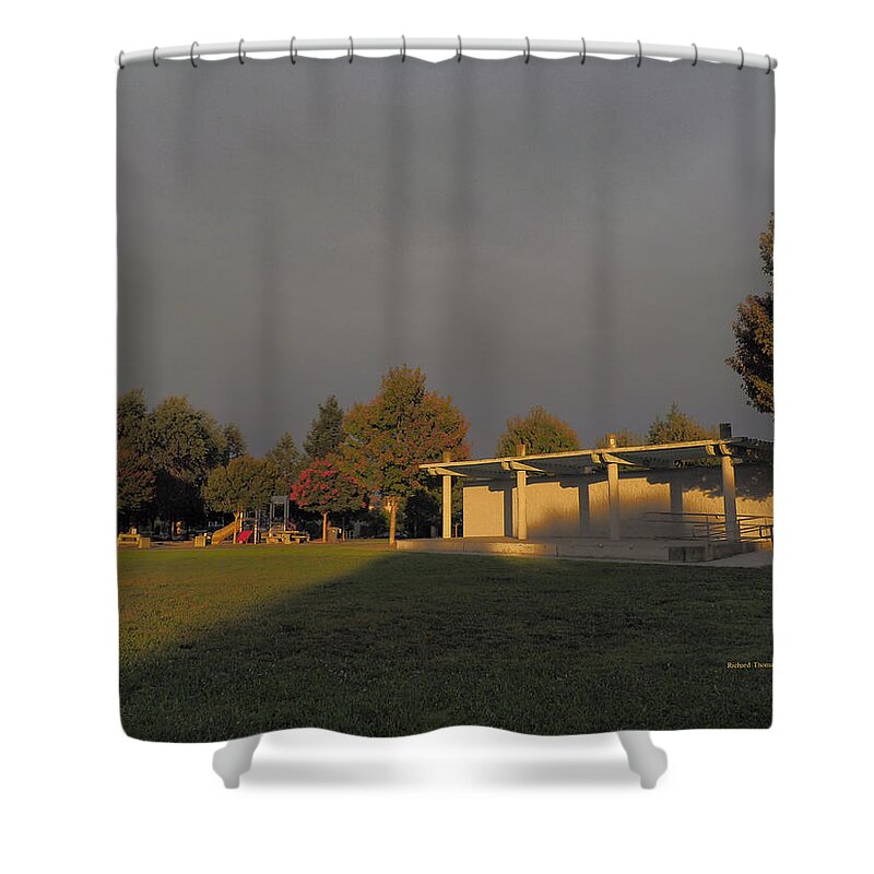 Landscape Shower Curtain featuring the photograph City Park Performing by Richard Thomas