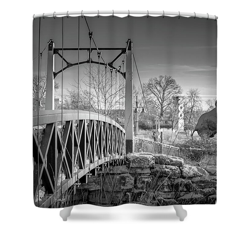 City Shower Curtain featuring the photograph Cityscape in Black and White by Michael Smith