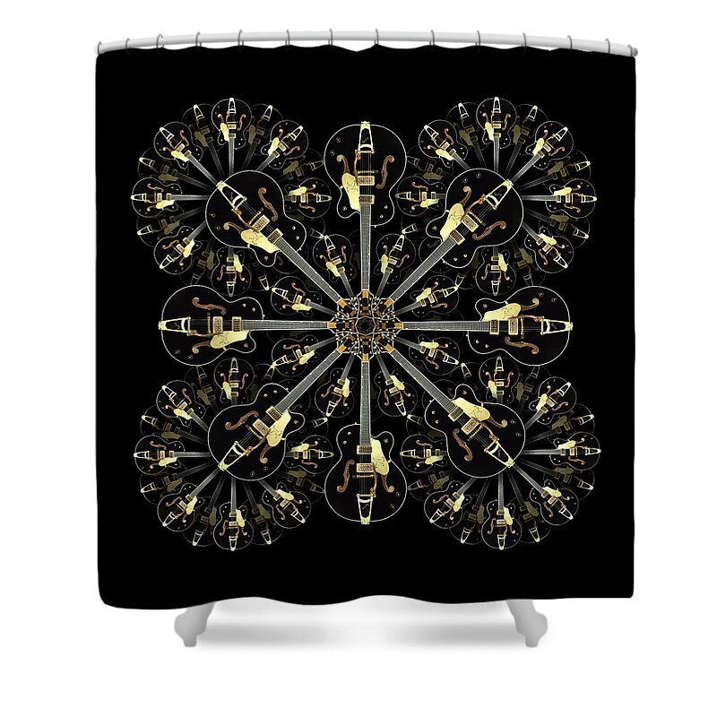 Abstract Guitars Shower Curtain featuring the photograph Classic Guitars Abstract 6 by Mike McGlothlen