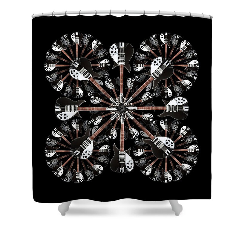 Abstract Guitars Shower Curtain featuring the photograph Classic Guitars Abstract 7 by Mike McGlothlen