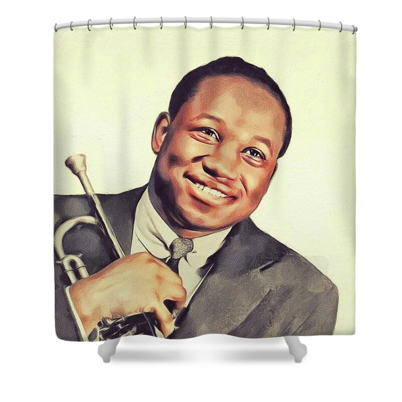 Clifford Shower Curtain featuring the painting Clifford Brown, Music Legend by Esoterica Art Agency