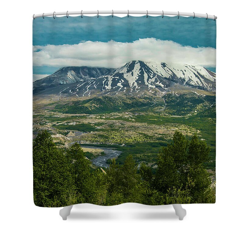 Mount St Helens Shower Curtain featuring the photograph Cloud Capped by Doug Scrima