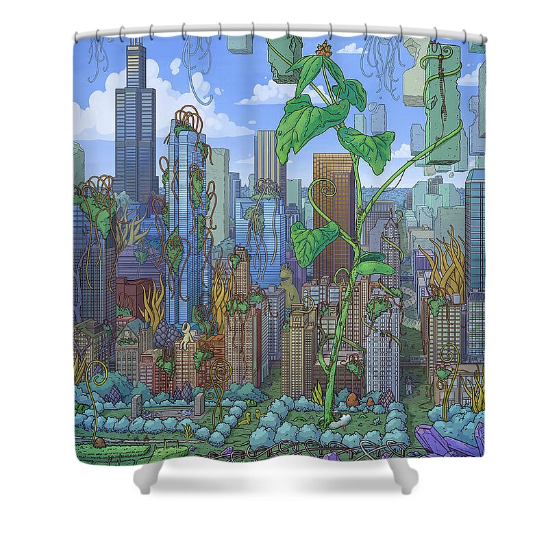  Shower Curtain featuring the digital art Cloud Gate by EvanArt - Evan Miller