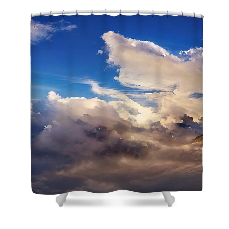 Clouds Shower Curtain featuring the digital art Cloud Scapes - 6 by Robert Bissett