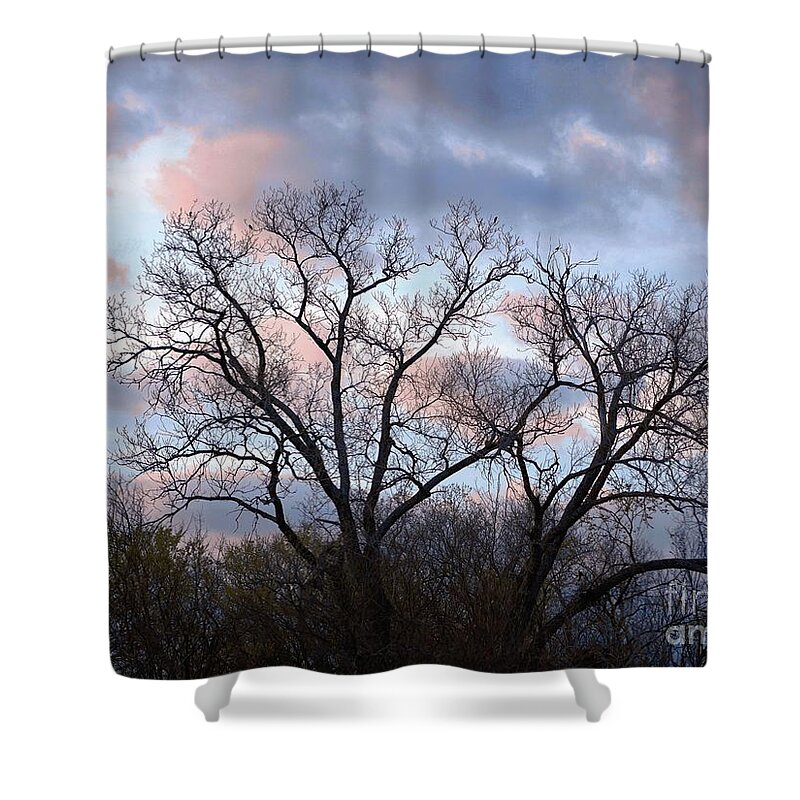 Sunsets Shower Curtain featuring the photograph Clouds and Silhouettes by On da Raks