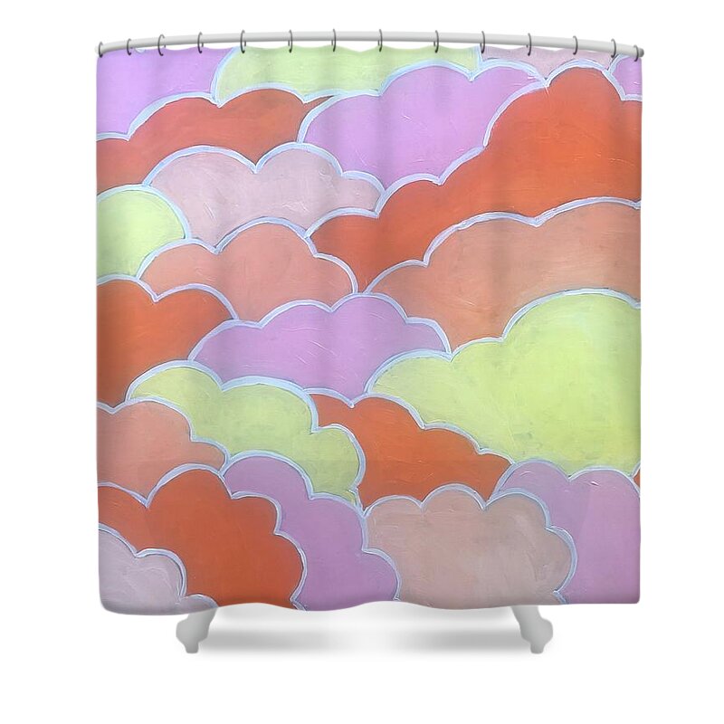  Shower Curtain featuring the painting Clouds by Jam Art