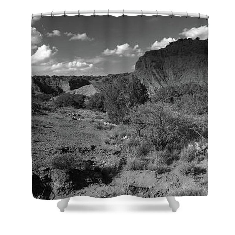 Richard E. Porter Shower Curtain featuring the photograph Clouds Over Bluff, Briscoe County, Texas by Richard Porter