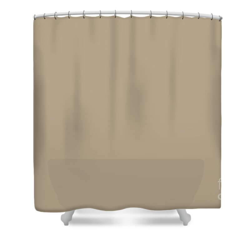 Beige Shower Curtain featuring the digital art Coastal Calm Beige Solid Color Pairs Sherwin Williams Outerbanks SW 7534 by PIPA Fine Art - Simply Solid
