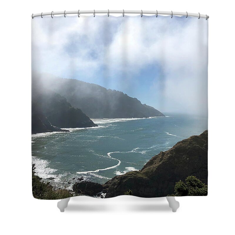 Clouds Shower Curtain featuring the photograph Coastline in the Clouds by Mark Truman