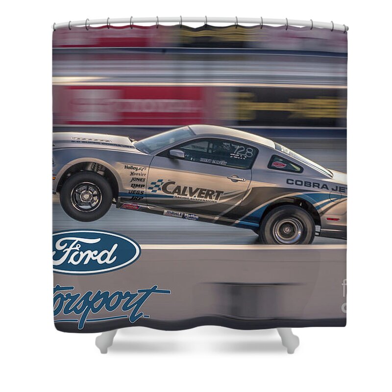 Ford Shower Curtain featuring the photograph Cobra Jet action by Darrell Foster