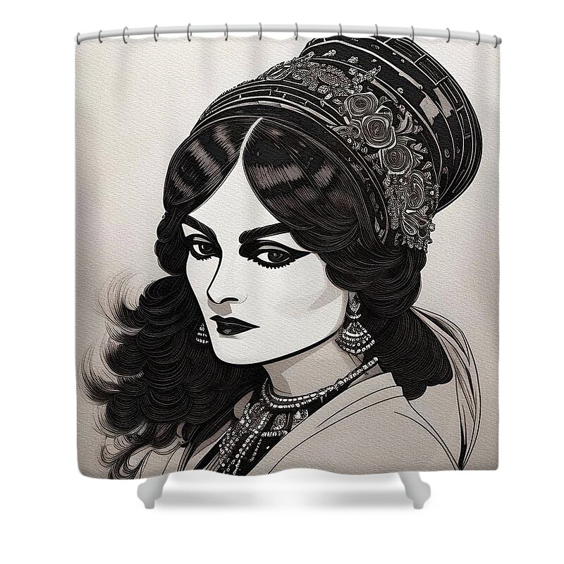 Coco Chanel, Fashion Designer Shower Curtain by Sarah Kirk - Pixels