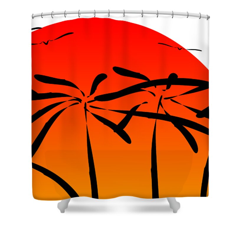 Coconut Shower Curtain featuring the digital art Coconut Palm by Piotr Dulski