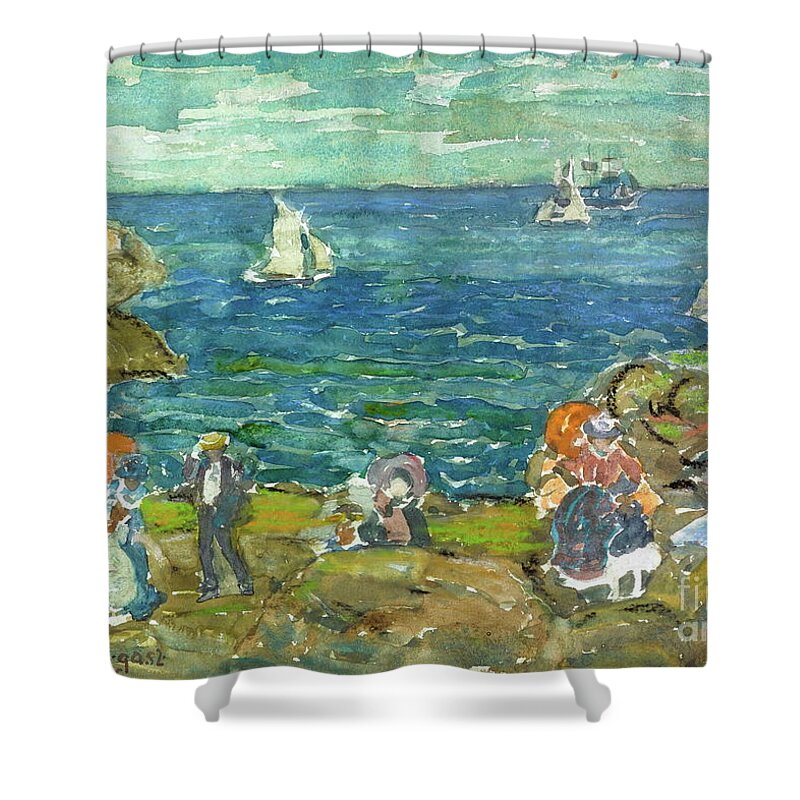 Cohasset Beach Shower Curtain featuring the painting Cohasset Beach by Maurice Prendergast