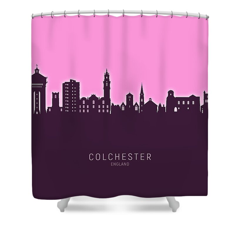 Colchester Shower Curtain featuring the digital art Colchester England Skyline #48 by Michael Tompsett