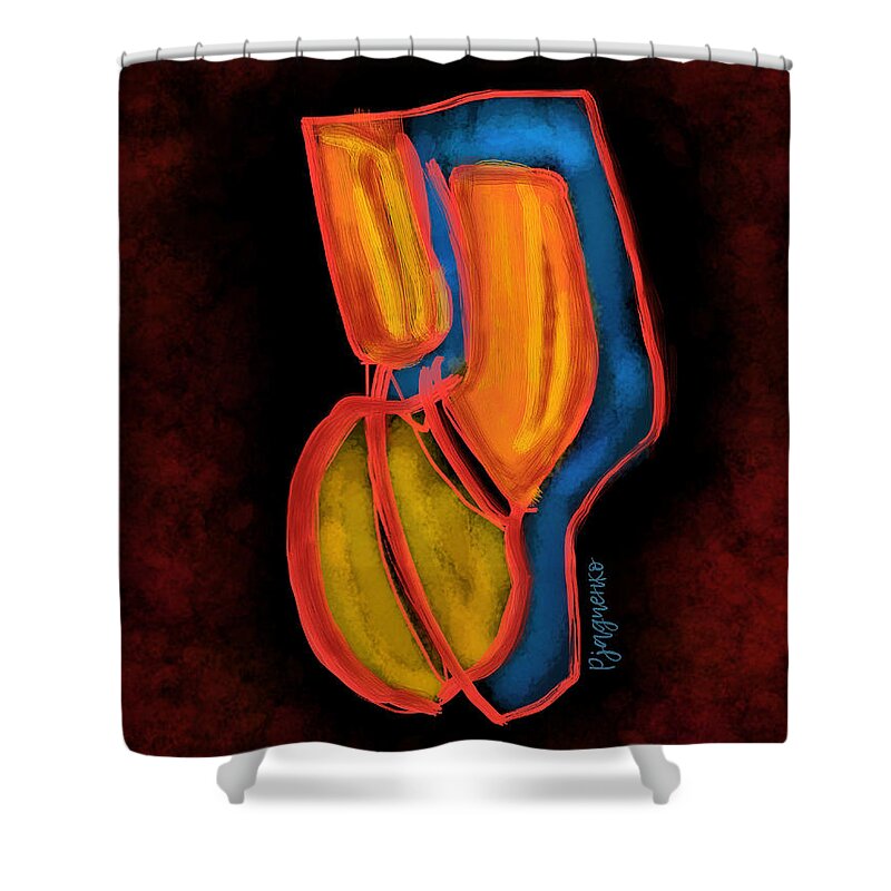 Collage Shower Curtain featuring the digital art Collage #21 by Ljev Rjadcenko