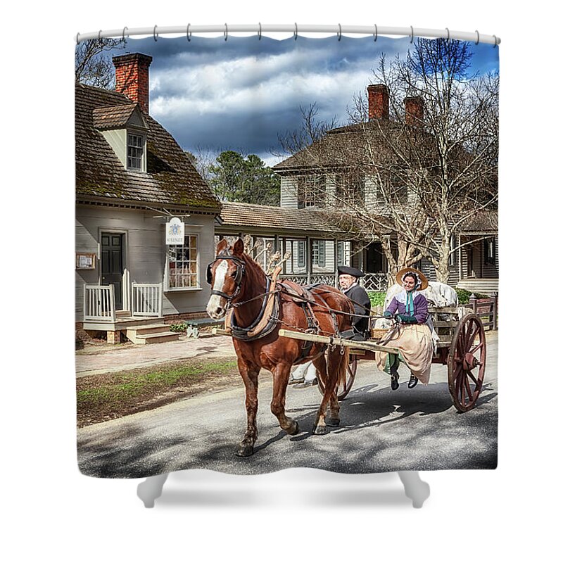 Virginia Shower Curtain featuring the photograph Colonial Williamsburg - Market Day by Susan Rissi Tregoning