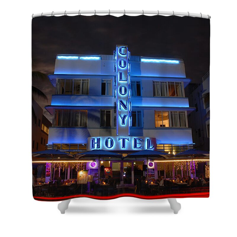 Colony Hotel Shower Curtain featuring the photograph Colony Hotel - Art Deco Historic District, Miami Beach, Florida by Earth And Spirit