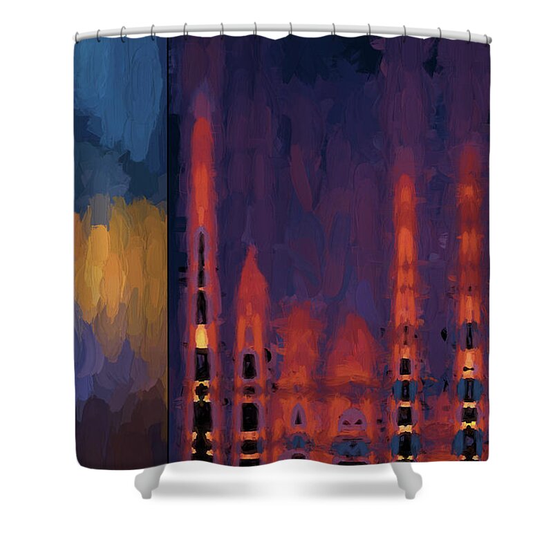 Abstract Shower Curtain featuring the digital art Color Abstraction LII by David Gordon