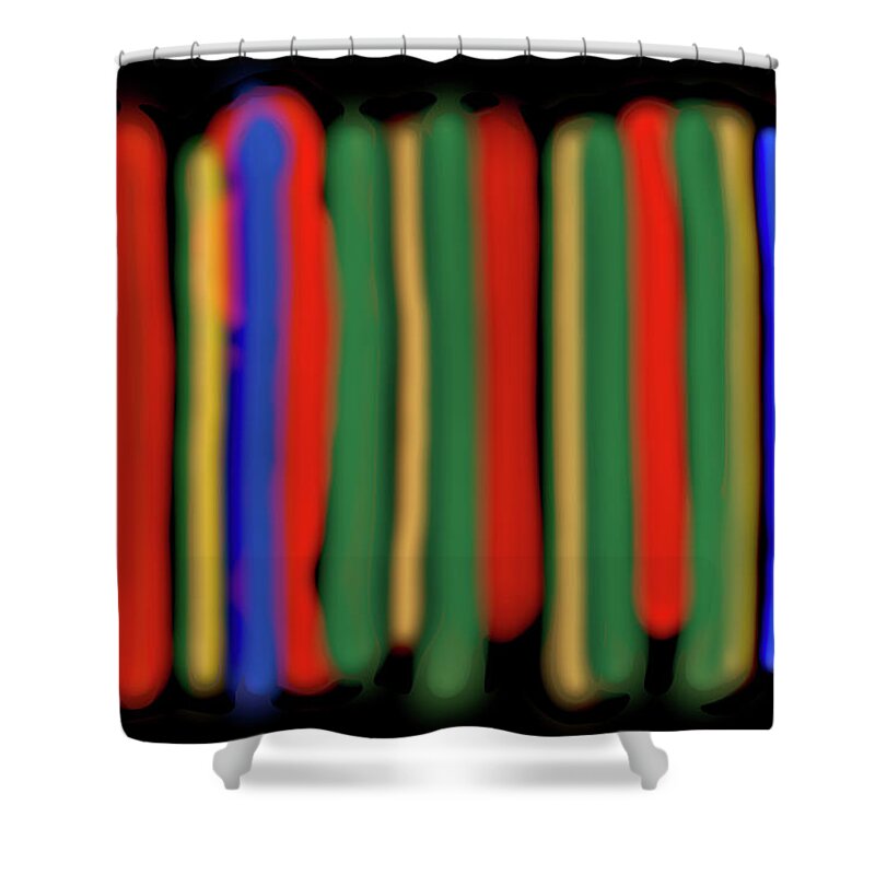 Colors Shower Curtain featuring the digital art color works No 1, vertical composed by Peter Kraaibeek