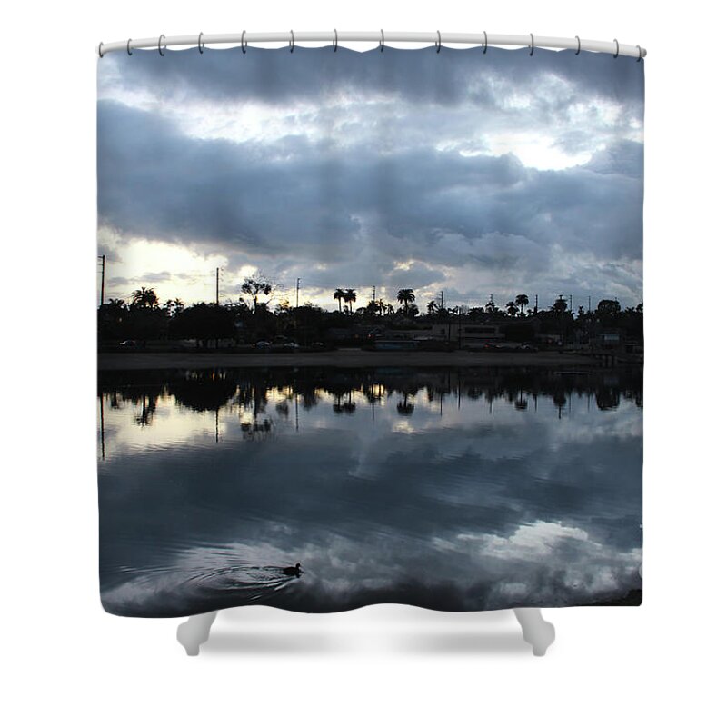 Lagoon Shower Curtain featuring the photograph Colorado Lagoon at Sunset by Katherine Erickson