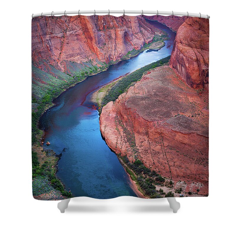 America Shower Curtain featuring the photograph Colorado River Bend by Inge Johnsson