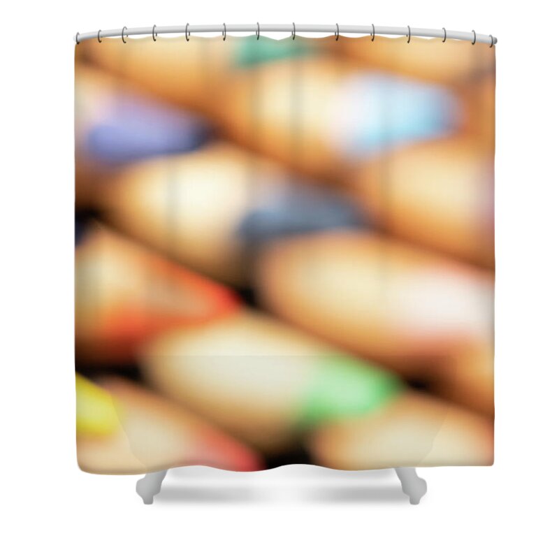 Pencil Shower Curtain featuring the photograph Colored Pencils 3 by Amelia Pearn