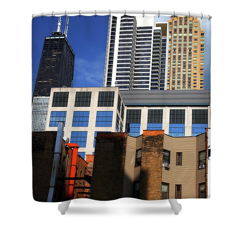 Architecture Shower Curtain featuring the photograph Colorful Chicago Architecture Blocks by Patrick Malon