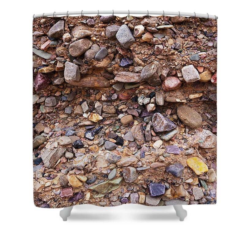 Tom Daniel Shower Curtain featuring the photograph Colorful Fanglomerate by Tom Daniel