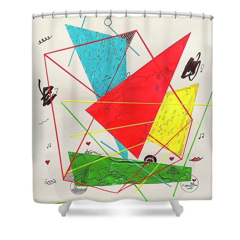  Shower Curtain featuring the mixed media Colorful Rays 16202 by Lew Hagood