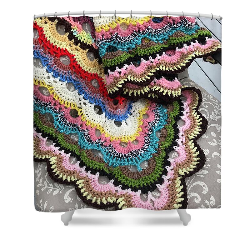 Virus Shower Curtain featuring the photograph Colorful Virus Shawl by Kathy Clark