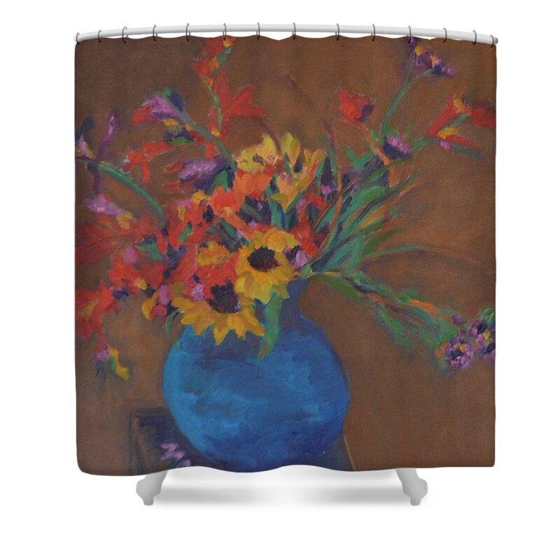 Still Life Shower Curtain featuring the painting Colors by Beth Riso