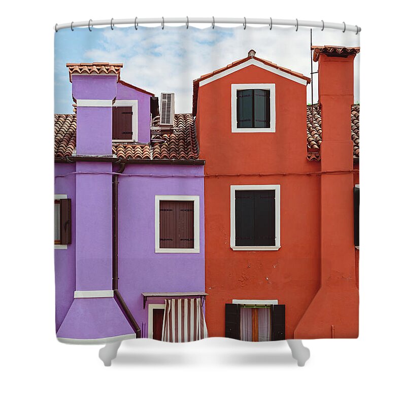 Burano Shower Curtain featuring the photograph Colors of Burano Italy No. 7 by Melanie Alexandra Price