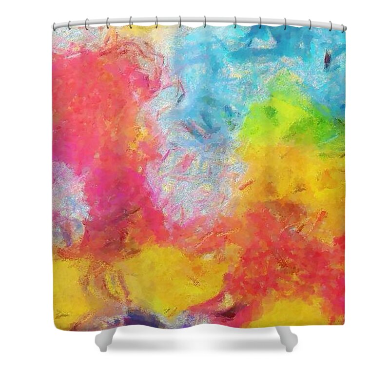 Complex Shower Curtain featuring the painting Colors over Colors 3 by Stefano Senise