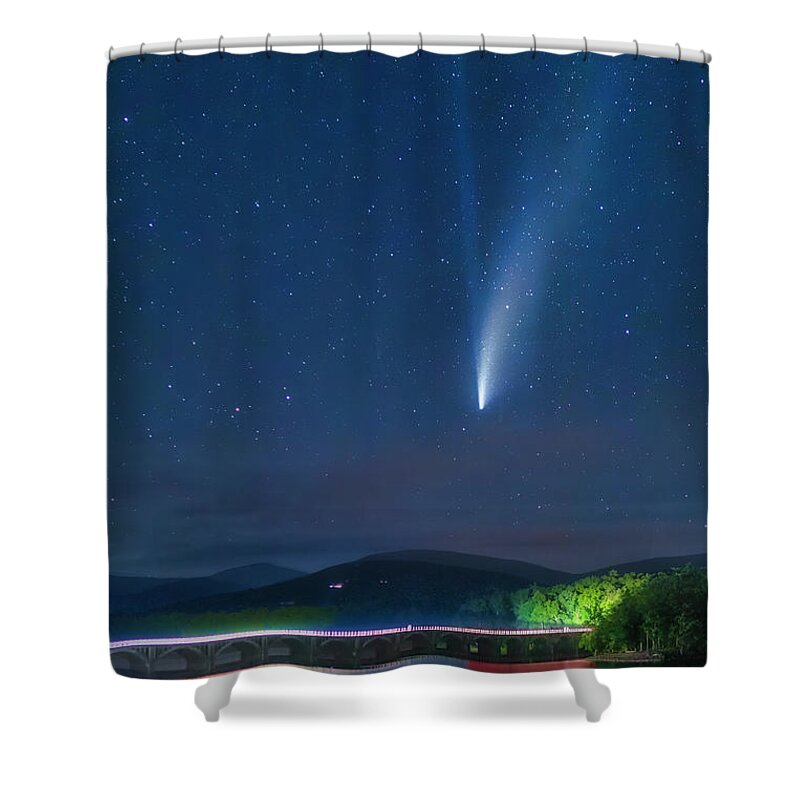 Neowise Shower Curtain featuring the photograph Comet Neowise In NY by Susan Candelario